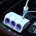 Bộ chia tẩu sạc ô tô 3 cổng kèm 2 cổng USB 12V đa năng