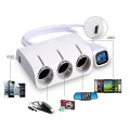 Bộ chia tẩu sạc ô tô 3 cổng kèm 2 cổng USB 12V đa năng
