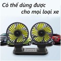 Quạt đôi mini 12v cho xe ô tô đa năng cổng USB tiện lợi
