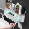 Bộ nhả kem đánh răng tự động dán tường siêu bền, Bộ 3 cốc	