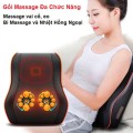 Gối massage hồng ngoại tựa lưng cao cấp, Màu đen