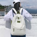 Balo học sinh, sinh viên chống thấm nước vải dù cao cấp, Màu trắng (khóa xanh)