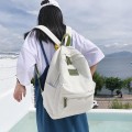Balo học sinh, sinh viên chống thấm nước vải dù cao cấp, Màu trắng (khóa xanh)