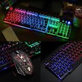 Bộ bàn phím chuột T6 chơi game,  led 7 màu cao cấp
