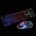 Bộ bàn phím chuột T6 chơi game,  led 7 màu cao cấp