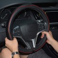 Bọc vô lăng ô tô da cao cấp êm ái chống mồ hôi tay, Màu đen chỉ xanh