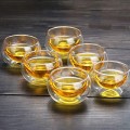 Bộ ấm chén đế nến pha trà hoa cúc thủy tinh chịu lực cao cấp, Bộ ấm chén không khay (Có quai)