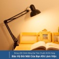 Đèn bàn học, làm việc chống cận kẹp bàn Pixar cao cấp, Bóng Rạng Đông 5w vàng	