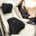 Bộ gối đầu tựa lưng ô tô chất liệu cao su non mềm mại, Màu đen