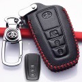 Bao da chìa khóa ô tô Toyota 3 nút bấm da thật cao cấp, Màu nâu