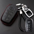 Bao da chìa khóa ô tô Toyota 3 nút bấm da thật cao cấp, Màu nâu