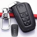 Bao da chìa khóa ô tô Toyota 3 nút bấm da thật cao cấp, Màu nâu
