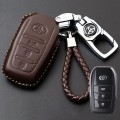 Bao da chìa khóa ô tô Toyota 3 nút bấm da thật cao cấp, Màu nâu