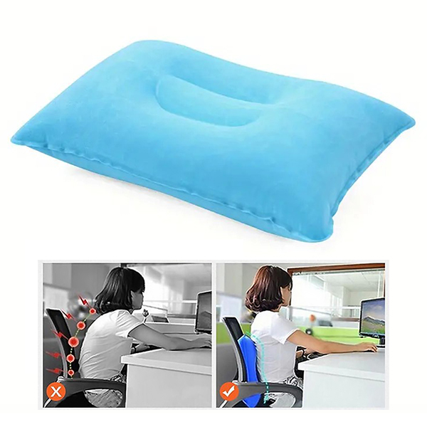 Gối hơi bơm tay văn phòng gấp gọn nằm ngủ êm ái