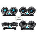Quạt đôi mini để ô tô xoay 360 độ tiện dụng, Loại 24V cắm tẩu (dùng cho xe tải to 2 bình ắc quy)