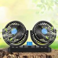 Quạt đôi mini để ô tô xoay 360 độ tiện dụng, Loại 24V cắm tẩu (dùng cho xe tải to 2 bình ắc quy)