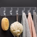 Thanh 6 móc treo đồ dán tường trong suốt siêu dính