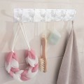 Thanh 6 móc treo đồ dán tường trong suốt siêu dính