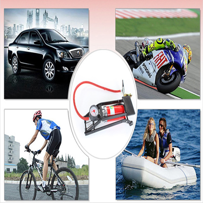 Bơm đạp chân mini đa năng cho ôtô, xe máp, xe đạp