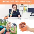 Quạt mini đeo cổ sạc điện tiện lợi, Màu cam