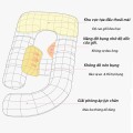 Gối ôm bà bầu chữ G hỗ trợ giảm đau lưng chất liệu cao cấp