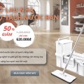 Bộ cây lau nhà tự tách nước bẩn thông minh tặng kèm 2 bông lau