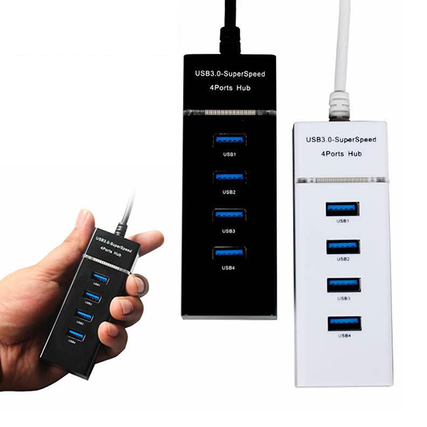 Bộ chia 4 cổng chuyển đổi USB kèm đèn led cao cấp