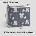 Túi đựng chăn màn, quần áo hoạ tiết gấu có khoá kéo tiện dụng