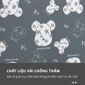 Túi đựng chăn màn, quần áo hoạ tiết gấu có khoá kéo tiện dụng
