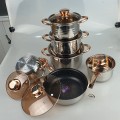 Bộ nồi 6 món 5 đáy kèm nắp kính cao cấp dùng mọi loại bếp
