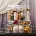 Hộp đựng đồ makeup, mỹ phẩm trong suốt có nắp chống bụi cao cấp
