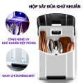 Máy khử trùng đũa thìa kèm đèn led sấy khô tiện dụng