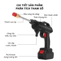 Máy rửa xe mini cầm tay áp lực cao dùng pin tiện lợi