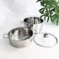 Bộ nồi xửng hấp 1 đáy nắp kính 28cm 2 tầng đa năng