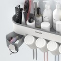 Kệ dán tường để đồ nhà tắm kết hợp giá treo cốc và bàn chải đánh răng