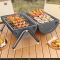 Bếp nướng than hoa 2 ngăn gấp gọn ngoài trời