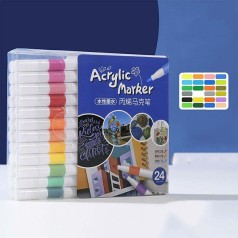 Bút màu acrylic marker cao cấp màu sắc tươi sáng, 24 màu	