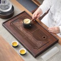 Khay trà tre cao cấp để ấm chén, có giá đựng nước, KT 30x18x3.8cm
