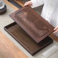 Khay trà tre cao cấp để ấm chén, có giá đựng nước, KT 30x18x3.8cm