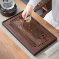 Khay trà tre cao cấp để ấm chén, có giá đựng nước, KT 30x18x3.8cm