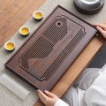 Khay trà tre cao cấp để ấm chén, có giá đựng nước, KT 30x18x3.8cm