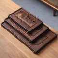 Khay trà tre cao cấp để ấm chén, có giá đựng nước, KT 30x18x3.8cm
