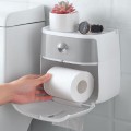 Hộp dán tường 2 ngăn đựng giấy vệ sinh thông minh siêu bền