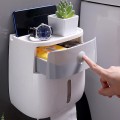 Hộp dán tường 2 ngăn đựng giấy vệ sinh thông minh siêu bền