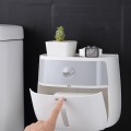 Hộp dán tường 2 ngăn đựng giấy vệ sinh thông minh siêu bền