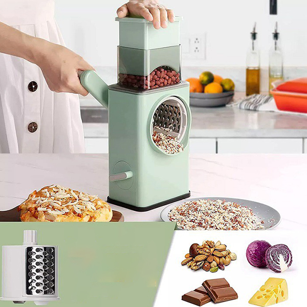 Máy thái rau củ quả dạng xoay đa năng 3 lưỡi kép