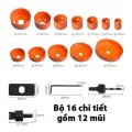 Bộ công cụ khoét lỗ gỗ và thạch cao 16 món siêu tiện lợi