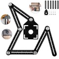 Thước đo 6 góc gấp lỗ định vị khoan cắt đa năng tiện lợi