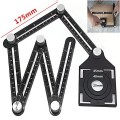 Thước đo 6 góc gấp lỗ định vị khoan cắt đa năng tiện lợi