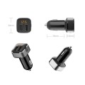 Tẩu sạc cho ô tô, 2 đầu USB nhỏ gọn hiển thị đèn led báo điện áp